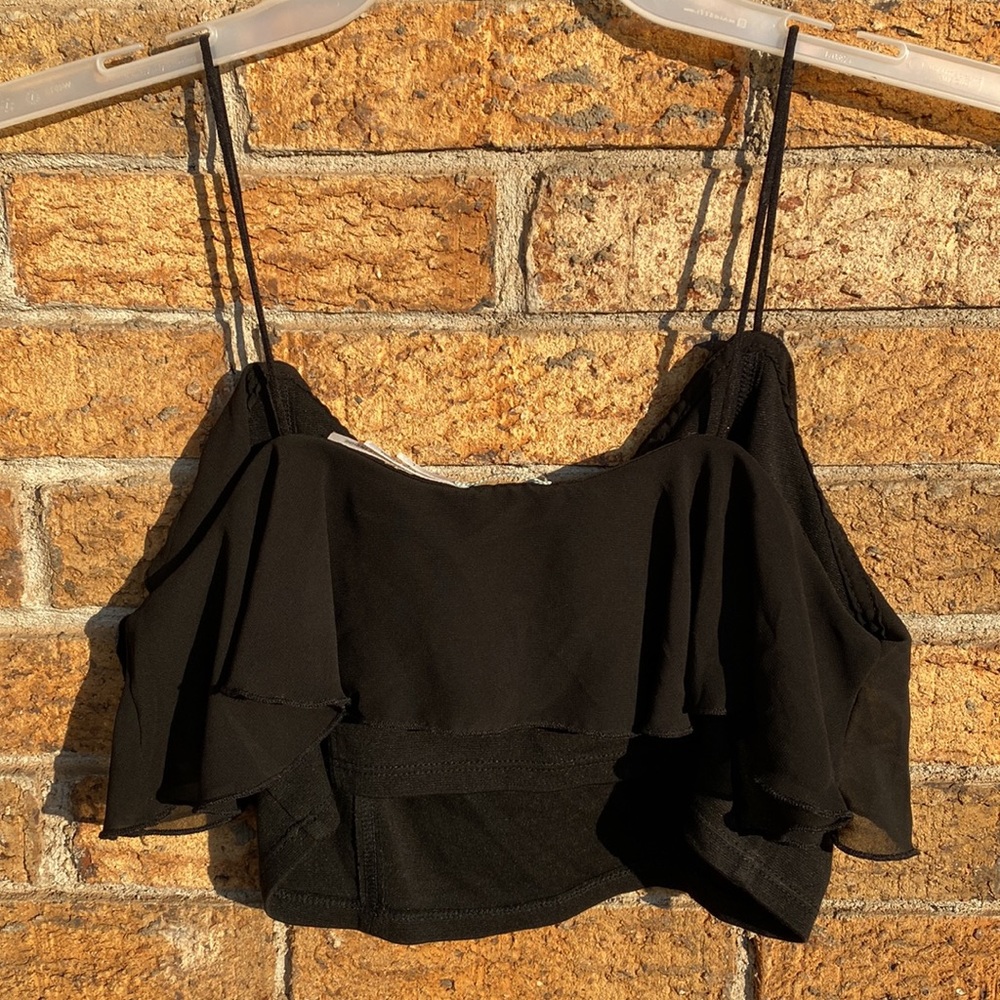 Kimchi Blue Sexy Black Crop Top Women’s Large - Picture 2 of 9